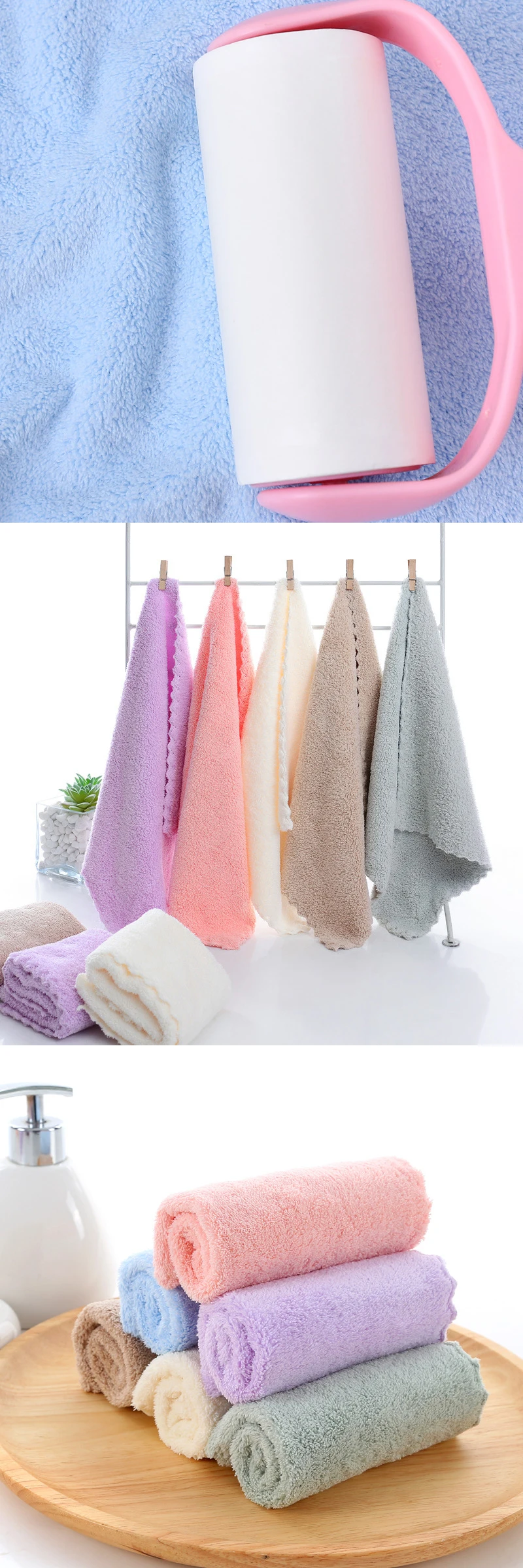 toilettes avec serviettes corail
