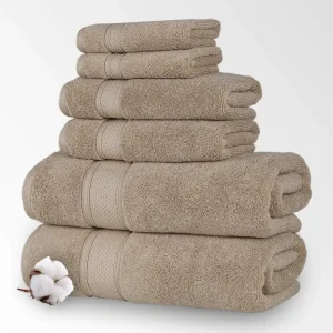 serviettes de bain beiges