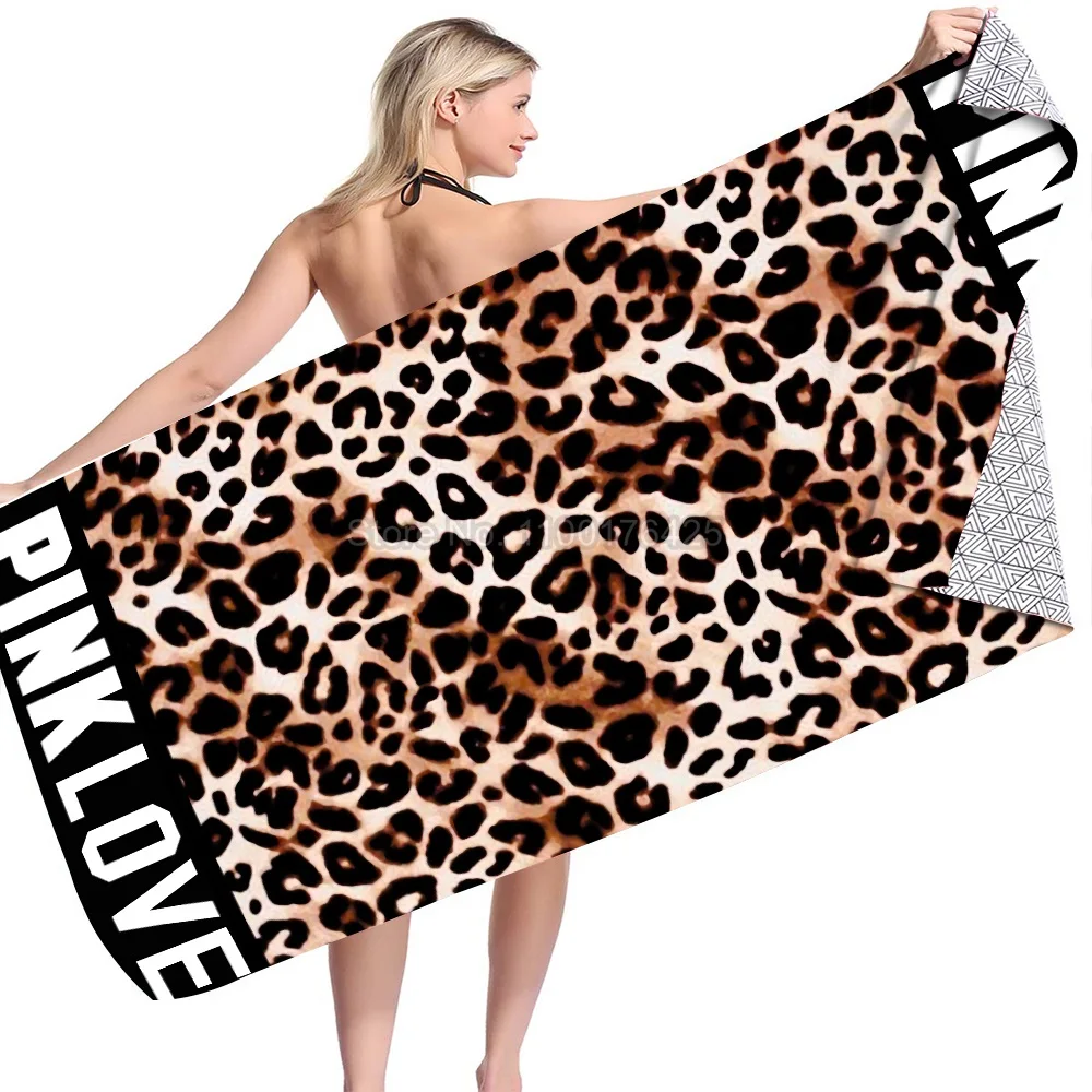 serviette motif léopard microfibre