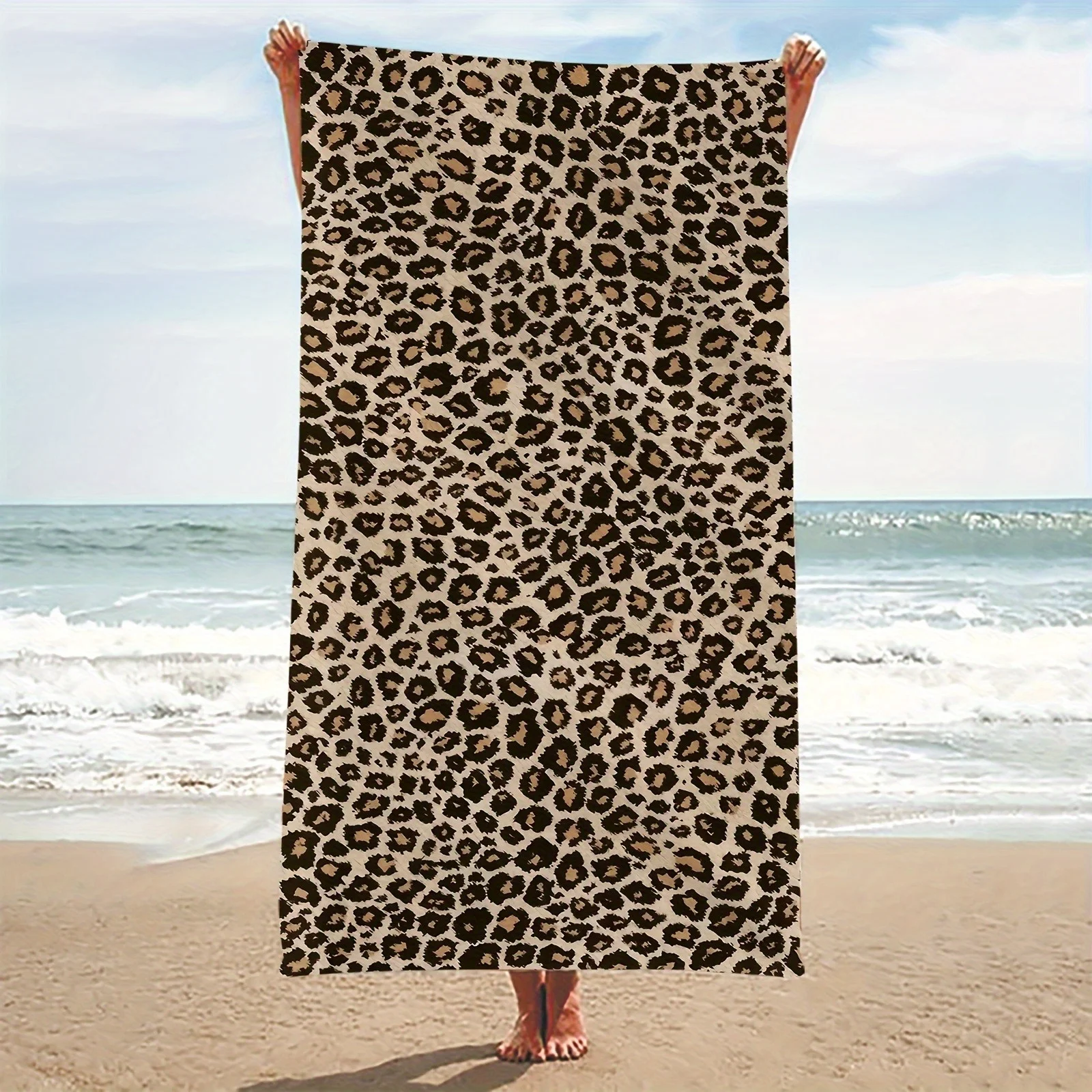 serviette plage léopard