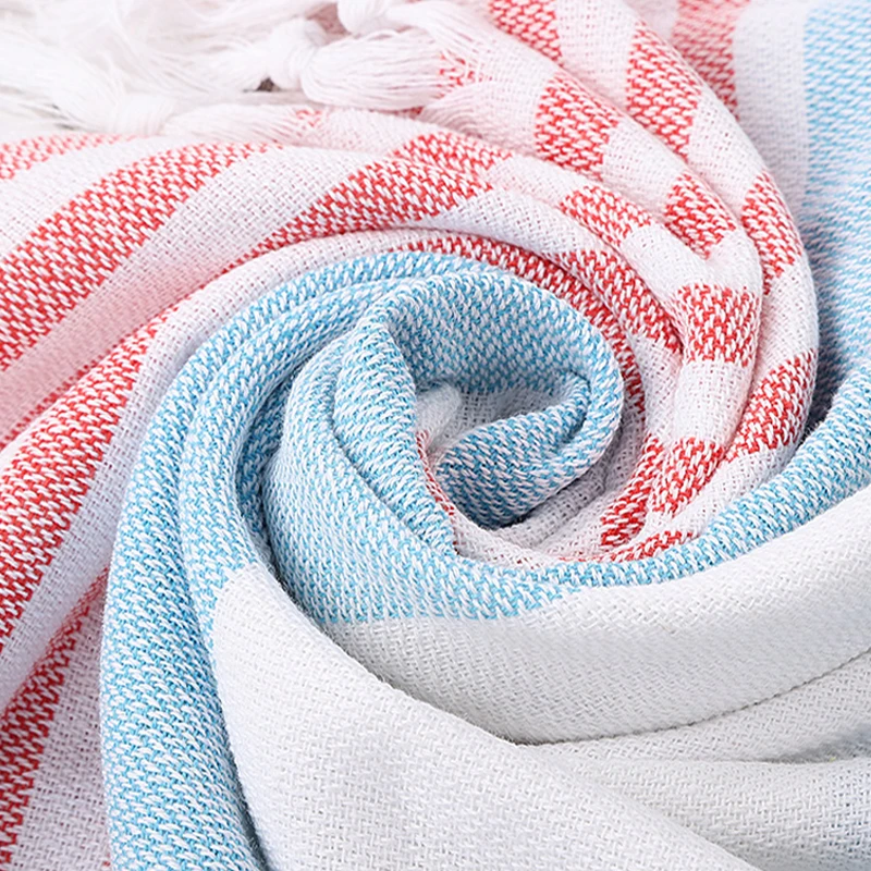 serviette coton bio rayée