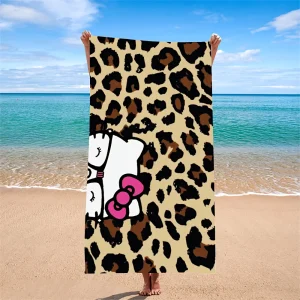 serviette de plage léopard Hello Kitty