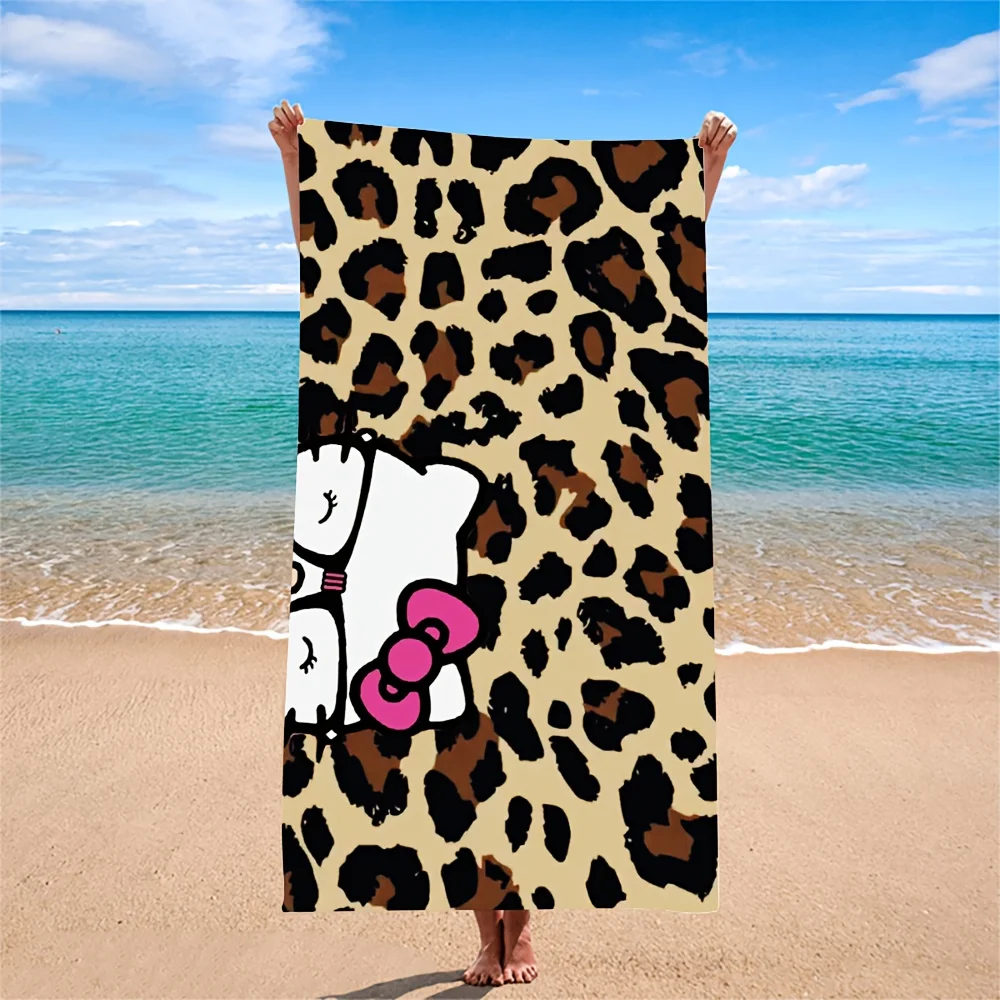 serviette de plage léopard Hello Kitty
