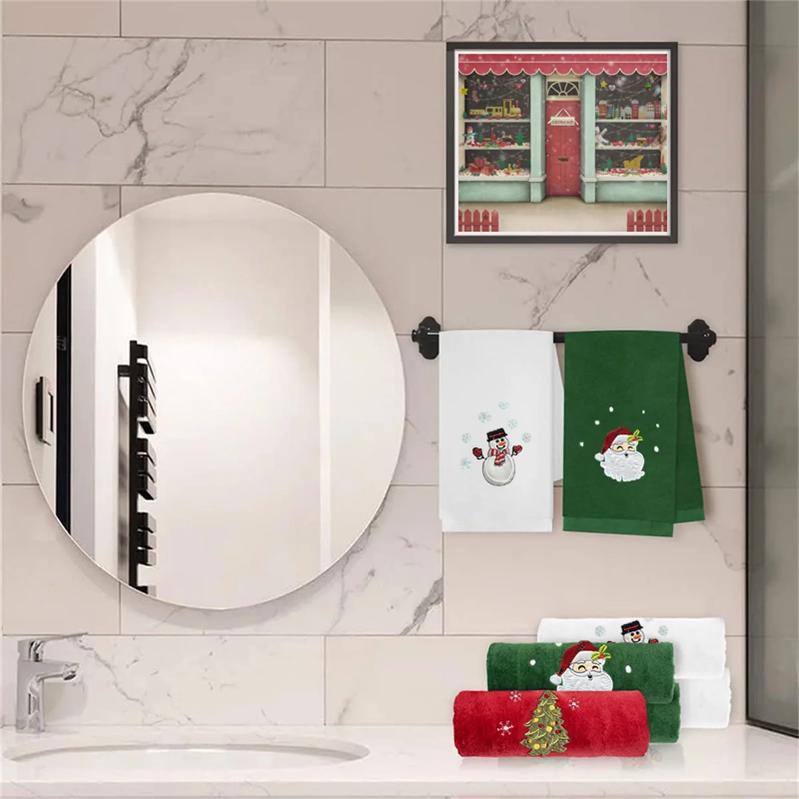 serviette noël pour salle de bain