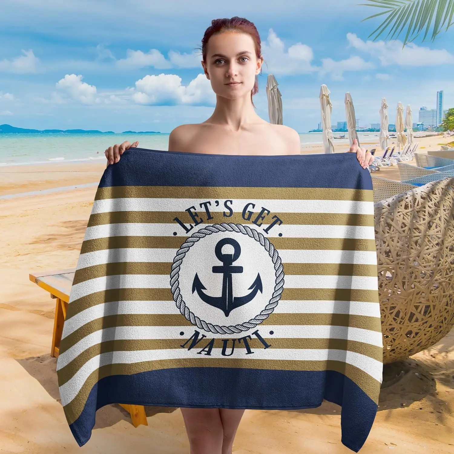 serviette de plage marine