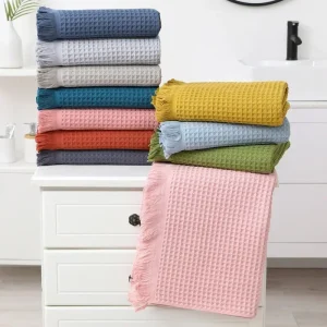 serviette de bain gaufré