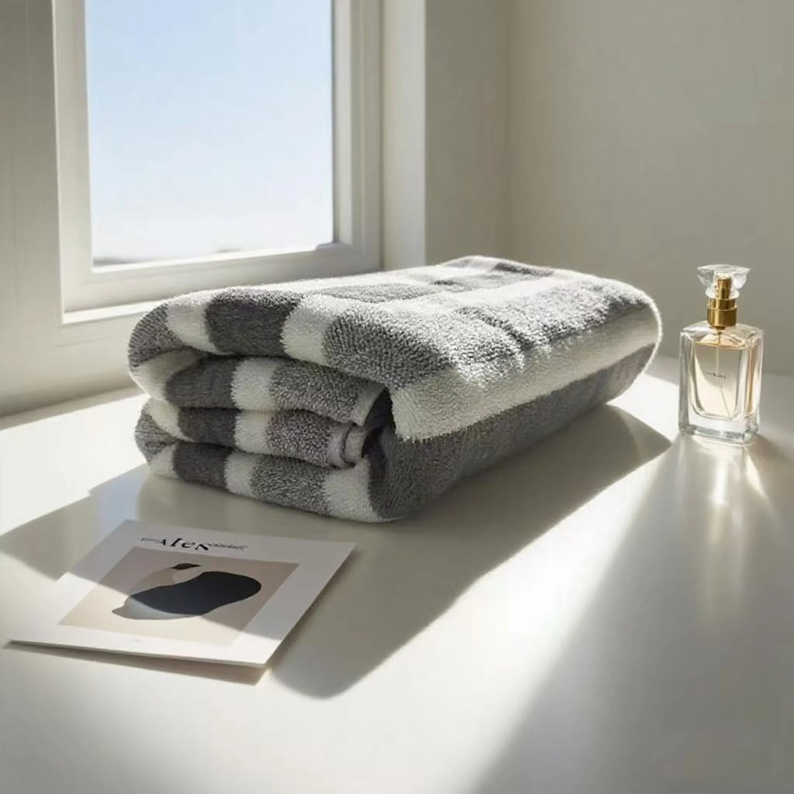 serviette résistante rayée