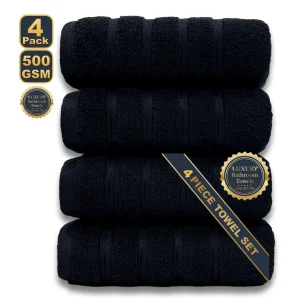 serviettes de bain noires