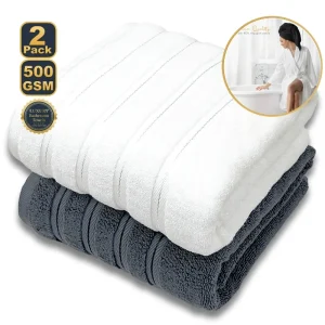 Ensemble de 2 serviettes de bain premium