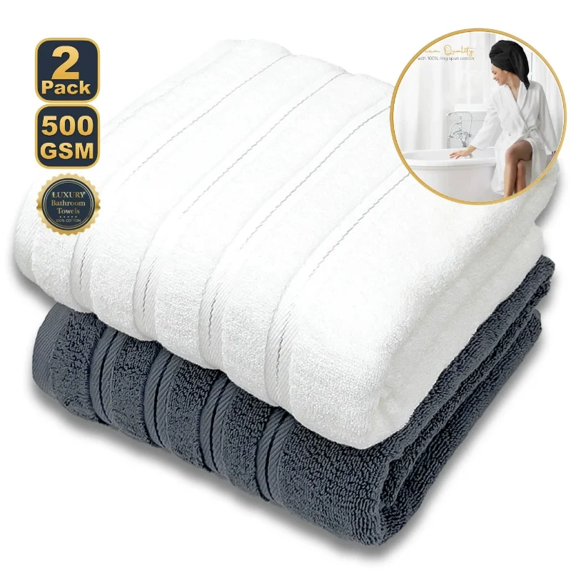 Ensemble de 2 serviettes de bain premium